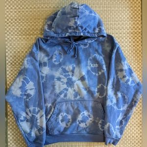 KITH Tie Dye Hoodie Sweatshirt Blue Swirl Men's Size XL